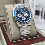 Maserati Velocità Chronograph Blue Dial Silver Steel Strap Watch for Men - R8873652005