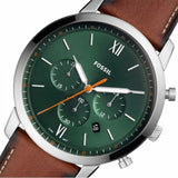Fossil Neutra Green Dial Brown Leather Strap Watch for Men - FS5902