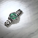 Maserati Competizione Chronograph Green Dial Silver Steel Strap Watch for Men - R8853100044