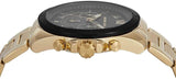 Michael Kors Alek Black Dial Gold Steel Strap Watch for Men - MK9184