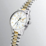 Maserati Sorpasso Chronograph White Dial Two Tone Steel Strap Watch for Men - R8873624003