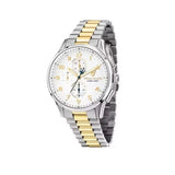 Maserati Sorpasso Chronograph White Dial Two Tone Steel Strap Watch for Men - R8873624003