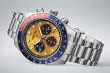 Seiko Prospex Solar Chronograph 1969 Re-interpretation Orange Dial Silver Steel Strap Watch for Men - SSC947