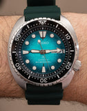 Seiko US Special Edition Automatic Green Dial Silver Steel Strap Watch for Men - SRPH57