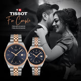 Tissot Ballade Quartz Blue Dial Two Tone Steel Strap Watch for Women - T156.210.22.041.00