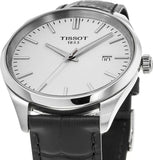Tissot PR 100 White Dial Black Leather Strap Watch for Men - T150.410.16.011.00