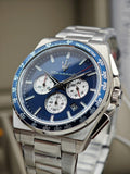 Maserati Velocità Chronograph Blue Dial Silver Steel Strap Watch for Men - R8873652005