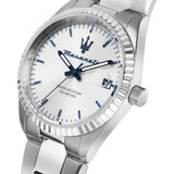 Maserati Competizione Silver Dial Silver Steel Strap Watch for Men - R8853100045