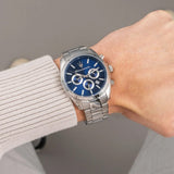 Maserati Attrazione Chronograph Blue Dial Silver Steel Strap Watch for Men - R8853151005