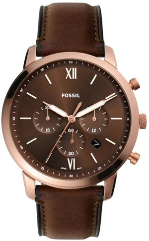 Fossil Neutra Brown Dial Brown Leather Strap Watch for Men - FS6026