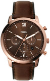 Fossil Neutra Brown Dial Brown Leather Strap Watch for Men - FS6026