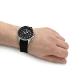 Maserati SFIDA Chronograph Black Dial Black Silicone Strap Watch for Men - R8871640005