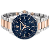 Maserati SFIDA Chronograph Blue Dial Two Tone Steel Strap Watch for Men - R8873640022