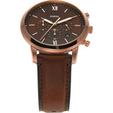 Fossil Neutra Brown Dial Brown Leather Strap Watch for Men - FS6026