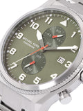 Michael Kors Panorama Green Dial Silver Steel Strap Watch for Men - MK9196