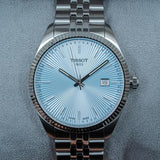 Tissot Ballade Ice Blue Dial Silver Stainless Steel Watch for Unisex - T156.410.11.351.00