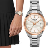 Tissot PR 100 White Dial Silver Steel Strap Watch for Women  - T150.210.21.111.00