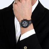 Maserati Stile Skeleton Chronograph Blue Dial Grey Steel Strap Watch for Men - R8873642012
