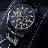 Maserati Attrazione Chronograph Blue Dial Blue Steel Strap Watch for Men - R8873626003