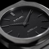 D1 Milano Ultra Thin Black Dial Gray Steel Strap Watch for Men - D1-UTBJ15
