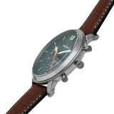 Fossil Neutra Green Dial Brown Leather Strap Watch for Men - FS5902