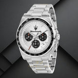 Maserati Velocità Chronograph Silver Dial Silver Steel Strap Watch for Men - R8873652006