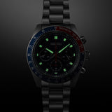 Seiko Prospex Speedtimer Solar Chronograph Blue Dial Silver Steel Strap Watch for Men - SSC913