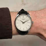 Tissot PR 100 White Dial Black Leather Strap Watch for Men - T150.410.16.011.00