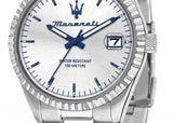 Maserati Competizione Silver Dial Silver Steel Strap Watch for Men - R8853100045