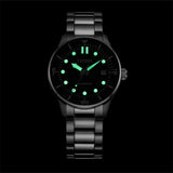 Citizen Mechanical Automatic Black Dial Silver Steel Strap Watch for Men - NJ0191-83E