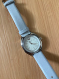 Emporio Armani Valeria Silver Dial Blue Leather Strap Watch for Women - AR11032