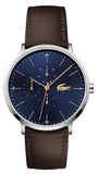 Lacoste Moon Blue Dial Brown Leather Strap Watch for Men - 2010976