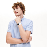 Lacoste Moon White Dial Blue Leather Strap Watch for Men - 2010975