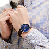 Lacoste Moon Blue Dial Brown Leather Strap Watch for Men - 2010976