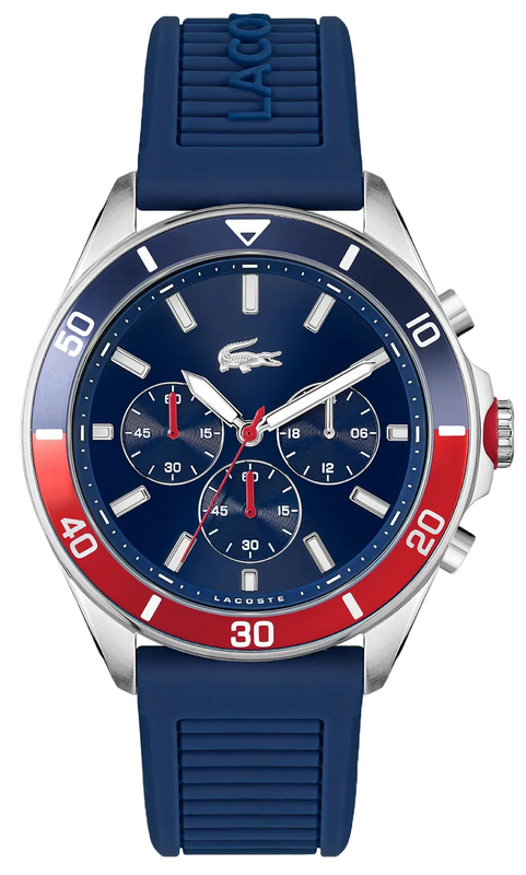 Lacoste Tiebreaker Blue Dial Blue Silicon Strap Watch for Men - 2011154