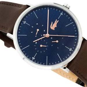 Lacoste Moon Blue Dial Brown Leather Strap Watch for Men - 2010976