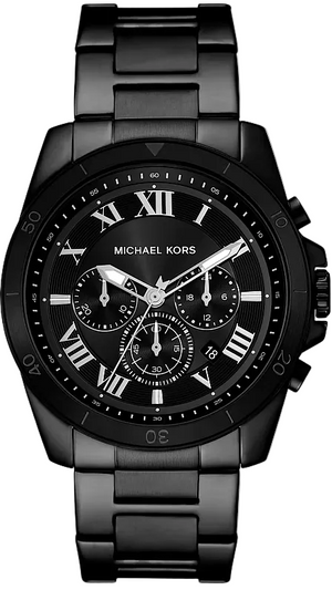 Michael Kors Alek Black Dial Gray Steel Strap Watch for Men - MK9185