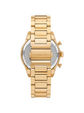 Michael Kors Panorama Black Dial Gold Steel Strap Watch for Men - MK9195