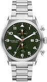 Michael Kors Panorama Green Dial Silver Steel Strap Watch for Men - MK9196