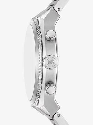 Michael Kors Panorama Green Dial Silver Steel Strap Watch for Men - MK9196