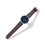 Lacoste Moon Blue Dial Brown Leather Strap Watch for Men - 2010976