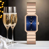 Tissot SRV Blue Dial Rose Gold Stainless Strap Watch for Women - T160.110.33.046.00