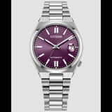 Citizen Tsuyosa Automatic Purple Dial Silver Steel Strap Watch for Men - NJ0200-50W