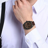 Fossil Machine Brown Dial Brown Leather Strap Watch for Men - FS5972