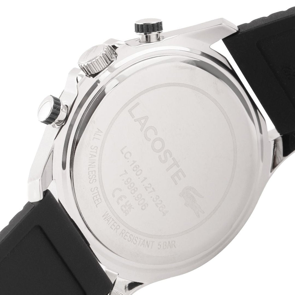 Lacoste Neoheritage Blue Dial Black Silicone Strap Watch for Men - 2011252