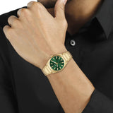 Fossil Everett Green Dial Gold Steel Strap Watch for Men- FS6090