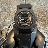 Philipp Plein Skeleton Spectre Black Dial Black Silicone Strap Watch for Men - PWRAA0923
