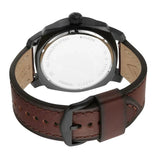 Fossil Machine Brown Dial Brown Leather Strap Watch for Men - FS5972