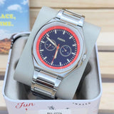 Fossil Evanston Blue Dial Silver Steel Strap Watch for Men - BQ2774