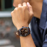 Fossil Machine Brown Dial Brown Leather Strap Watch for Men - FS5901